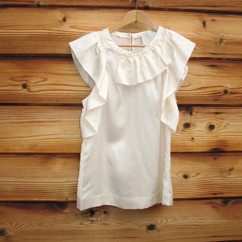 3.1 Phillip Lim Silk Blend Ruffle Blouse Top